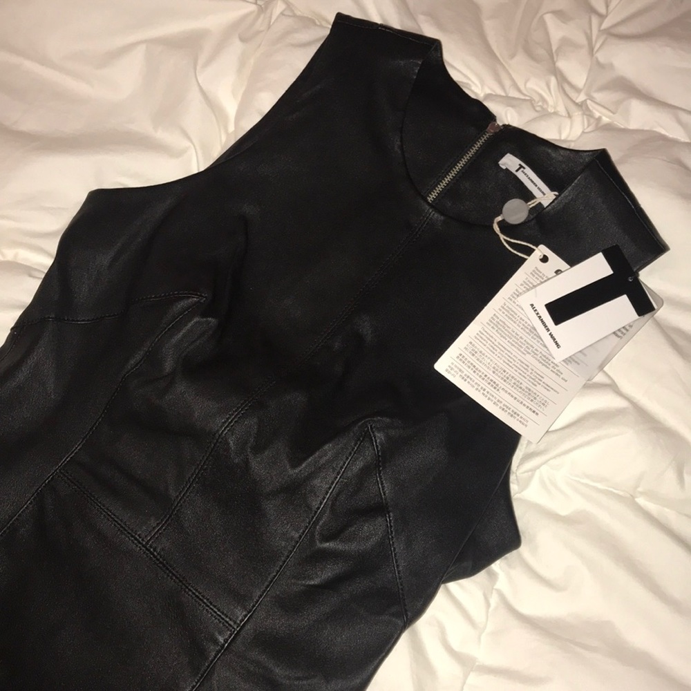 T by Alexander Wang leather mini dress!